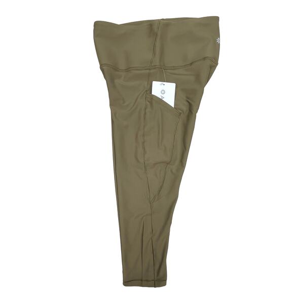 Athleta Interval Stash High Rise Capri Leggings Sz S New $99 Clay Brown 21” Ins - Picture 5 of 8